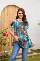 Tunic Tops for Women Plus Size Short Sleeve Crew Neck Swing Flare Loose T-Shirt Blouses to Wear with Leggings