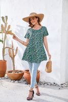 Tunic Tops for Women Plus Size Short Sleeve Crew Neck Swing Flare Loose T-Shirt Blouses to Wear with Leggings